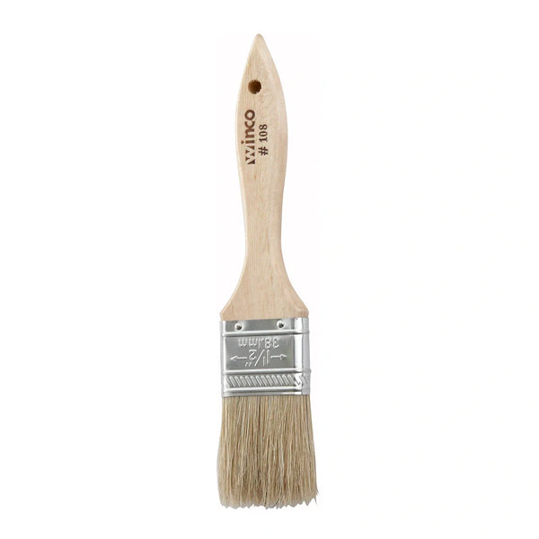 Winco WBR-15 Pastry Brush, Boar Bristle, 1-1/2" Wide