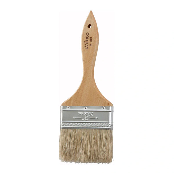 Winco WBR-30 Pastry Brush, Boar Bristle, 3" Wide