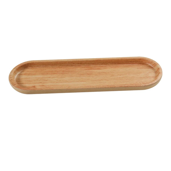 Yanco WD-2612 3 1/2" Golden Oak Melamine Rectangular Wooden Sushi Tray, Pack of 36