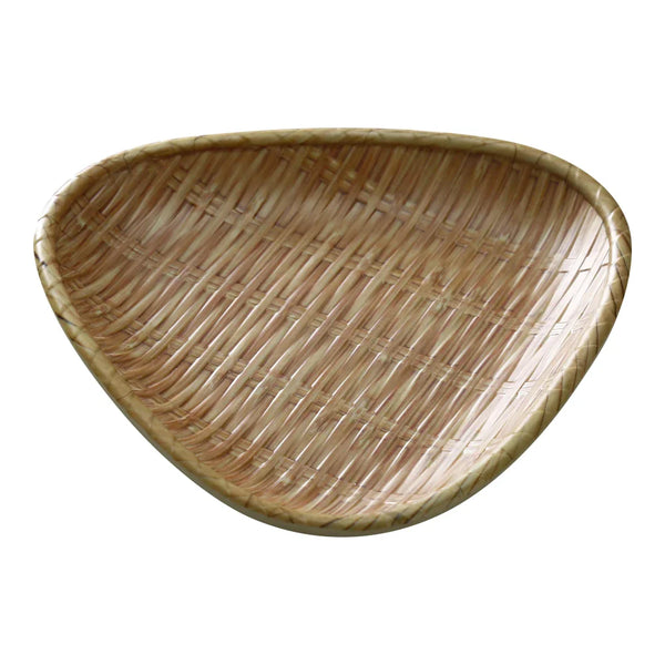 Yanco WD-809 8 3/4" Brown Melamine Triangular Bamboo Plate, Pack of 24