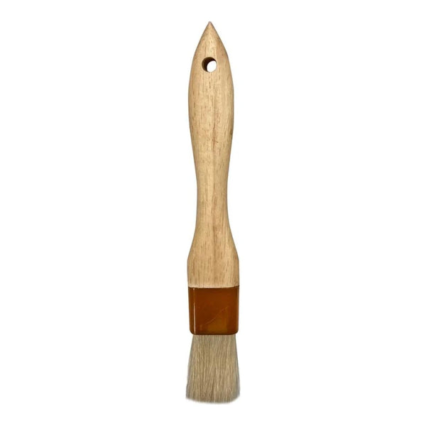 Thunder Group WDPB001 1" Flat Head, 8-1/4" x 1" x 1/2" Sterilized and Bleached Boar Bristle Pastry Brush Bounded by Brown Plastic Ferrule