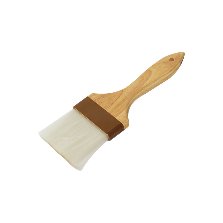 Thunder Group WDPB004N 3" Flat Head, 9-7/8" x 3" x 5/8" Nylon Bristles Pastry Brush Bounded by Brown Plastic Ferrule