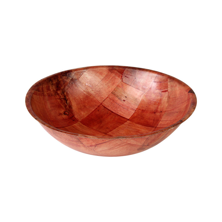 Thunder Group WDTSB006 6" Diameter x 1-1/2" Height, Woven Wood Bowl, Keyaki Wood, 3 Ply, 1.7mm Thickness