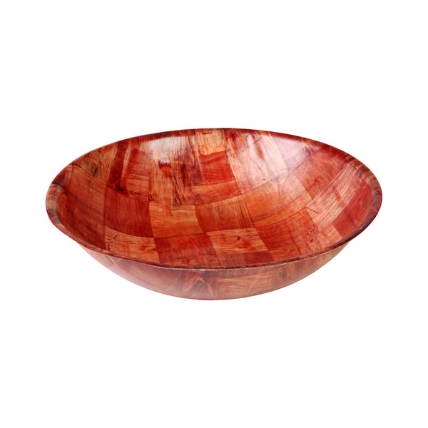 Thunder Group WDTSB012 12" Diameter x 2-3/4" Height, Woven Wood Bowl, Keyaki Wood, 3 Ply, 1.7mm Thickness