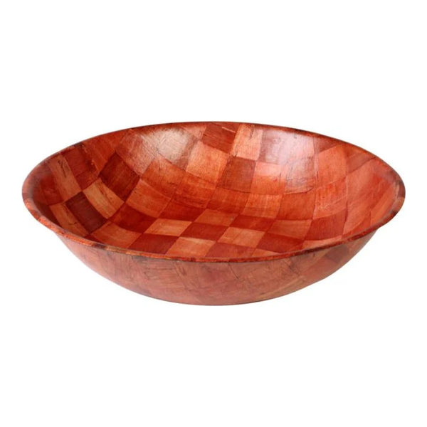 Thunder Group WDTSB020 20" Diameter x 4-1/2" Height, Woven Wood Bowl, Keyaki Wood, 3 Ply, 1.7mm Thickness