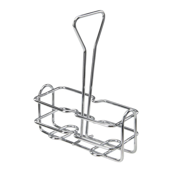 Winco WH-3 Chrome Plated Cruet Rack for 6oz Oil/Vinegar Bottles