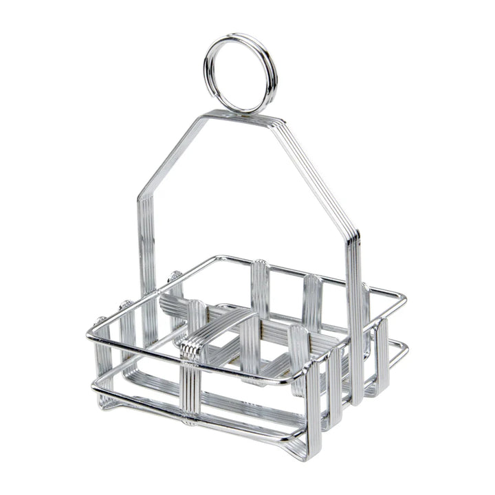 Winco WH-7 Chrome Plated Cruet Rack for Salt/Pepper Shaker & Sugar Packets