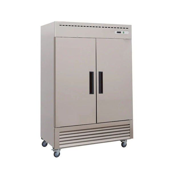 2 Door Reach-in Freezer, 54", Stainless Steel, 6 Shelves, 49 Cu.ft, 115v, -8°F to 0°F