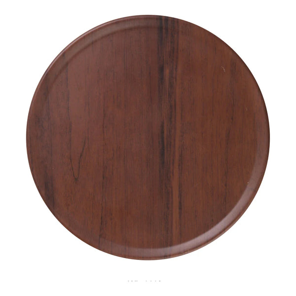 Yanco WL-1110 10 1/4" x 3/4" Melamine Round Wood-Grain Dinner Plate, Pack of 24