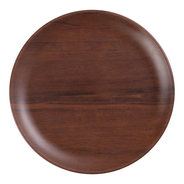 Yanco WL-111 11" x 5/8" Melamine Round Wood-Grain Dinner Plate, Pack of 12