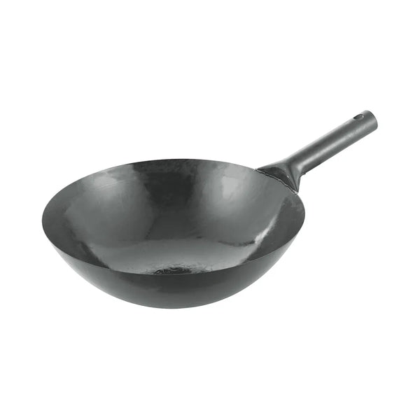 CAC China WOK-14BK Black Carbon Steel Wok, 1.2 mm, 14"