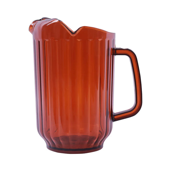 CAC China WP3S-60A Amber Plastic Water Pitcher, 3-Spout, 60 Oz