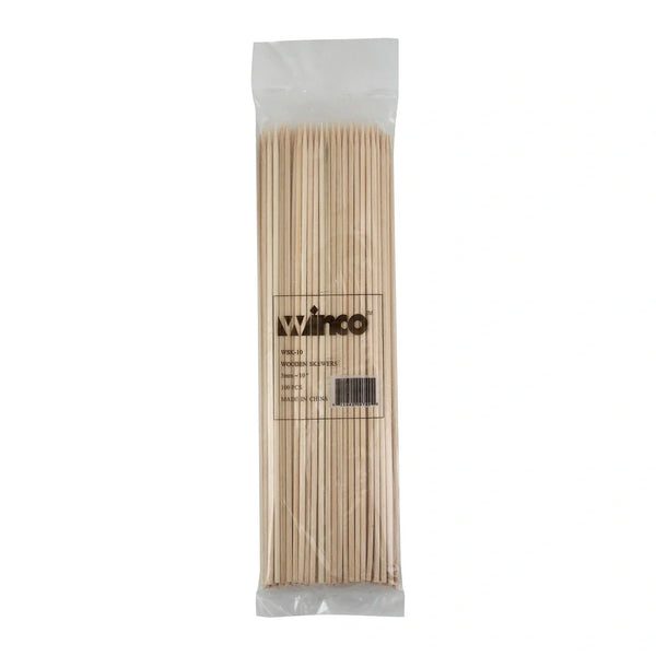 Winco WSK-10 10" Bamboo Skewers, 100/bag