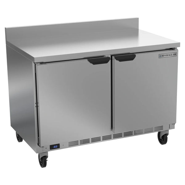 Beverage-Air WTF48AHC-FIP 48" Two Door Worktop Freezer with 4" Foamed In Place Backsplash