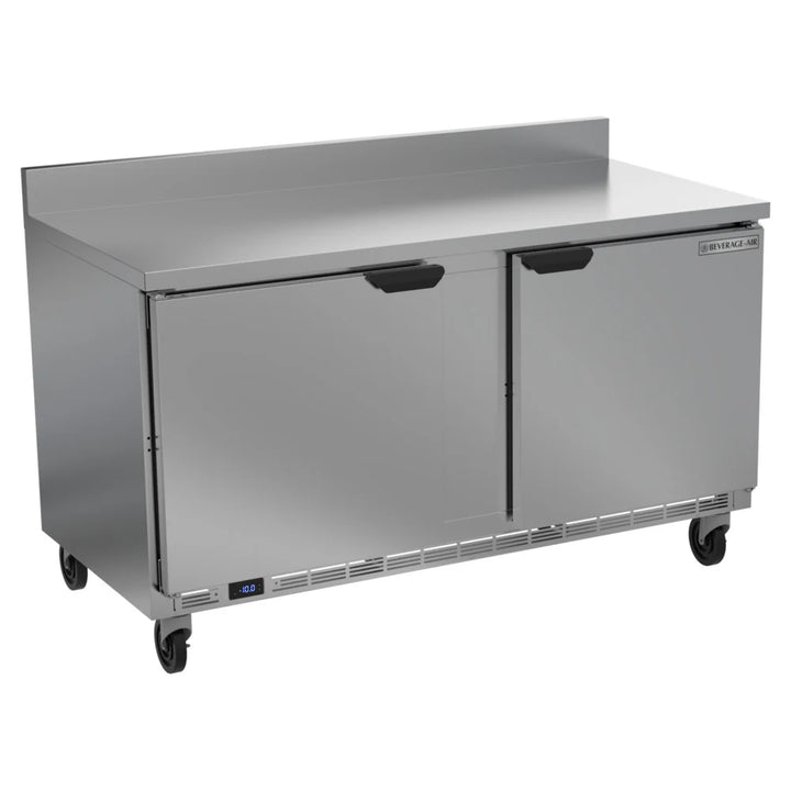 Beverage-Air WTF60AHC-FIP 60" Two Door Worktop Freezer with 4" Foamed In Place Backsplash