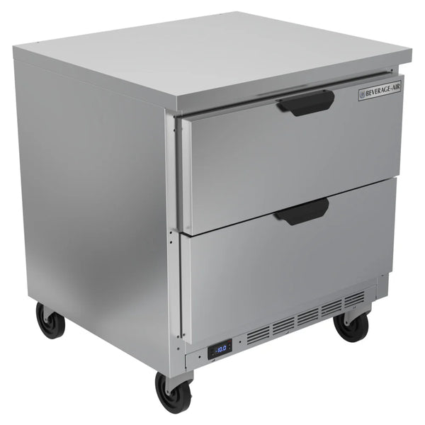 Beverage-Air WTFD32AHC-2-FIP 32" Two Drawer Worktop Freezer with 4" Foamed-in-Place Backsplash