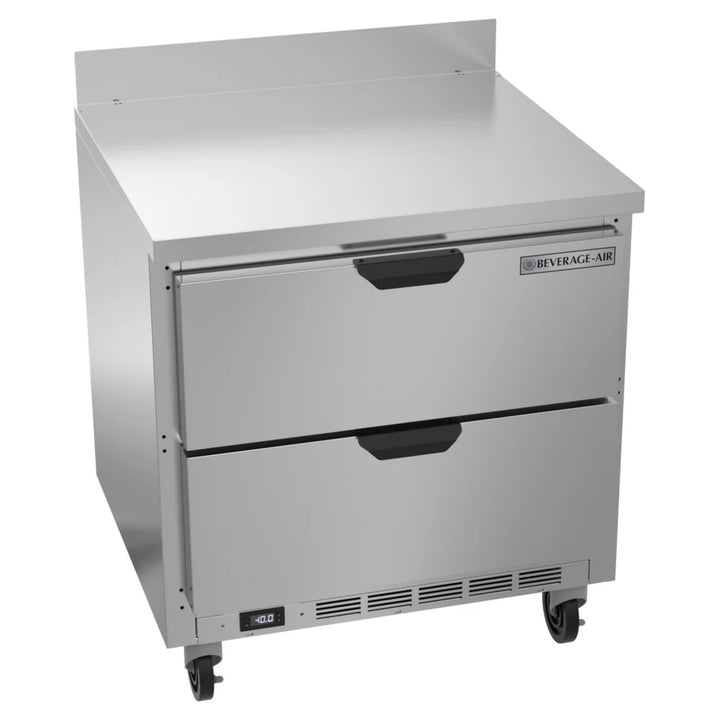 Beverage-Air WTFD32AHC-2 32" Two Drawer Worktop Freezer with 4" Backsplash