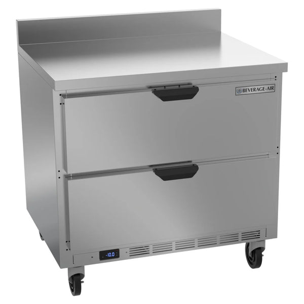 Beverage-Air WTFD36AHC-2-FIP 36" Two Drawer Worktop Freezer with Foamed-in-Place Backsplash