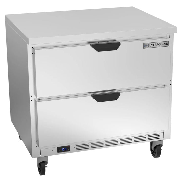 Beverage-Air WTFD36AHC-2-FLT 36" Two Drawer Worktop Freezer with Flat Top