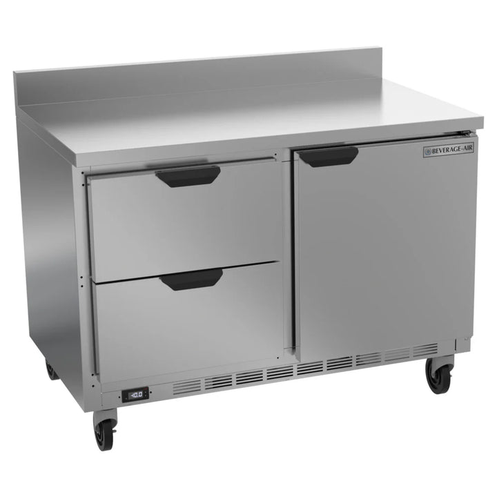 Beverage-Air WTFD48AHC-2-FIP 48" One Door Two Drawer Worktop Freezer with Foamed-in-Place Backsplash