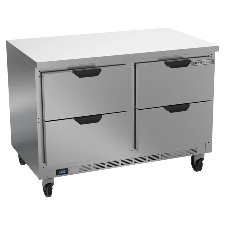 Beverage-Air WTFD48AHC-4-FLT 48" Four Drawer Worktop Freezer with Flat Top