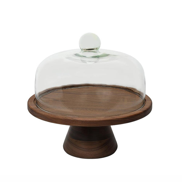 Wundermaxx Wooden Cake Stand, Ø 32 x H 13.6 cm, Walnut