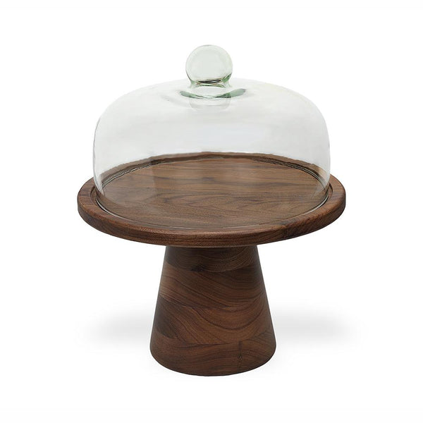 Wundermaxx Wooden Cake Stand, Ø 32 x H 21 cm, Walnut