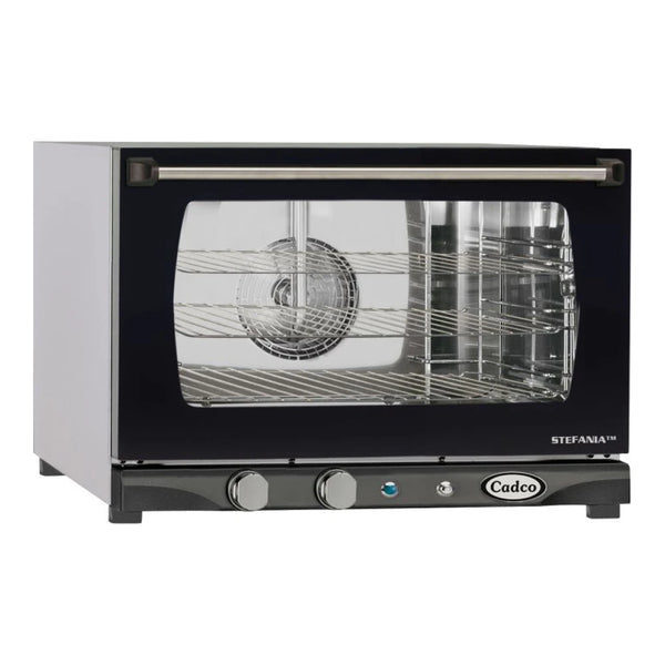 Cadco Stefania XAF-113 3-Shelf Half Size Heavy-Duty Manual Countertop Convection Oven - 120V