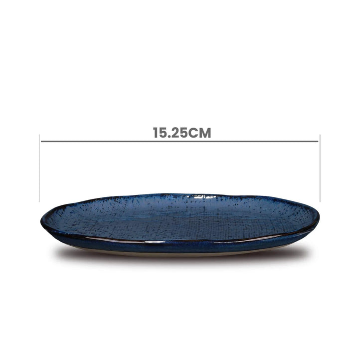 Don Bellini Craftstone 6"/15.25cm Blue Round Porcelain Plate, Pack of 6 Pcs