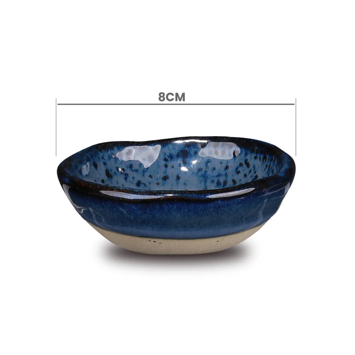 Don Bellini Craftstone 3"/8cm Blue Round Porcelain Sauce Dish, Pack of 6 Pcs