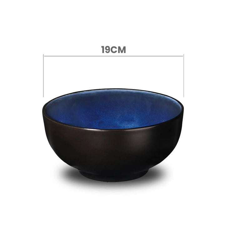 Don Bellini Mirage 7.5"/19cm Black Round Porcelain Bowl, Pack of 6 Pcs