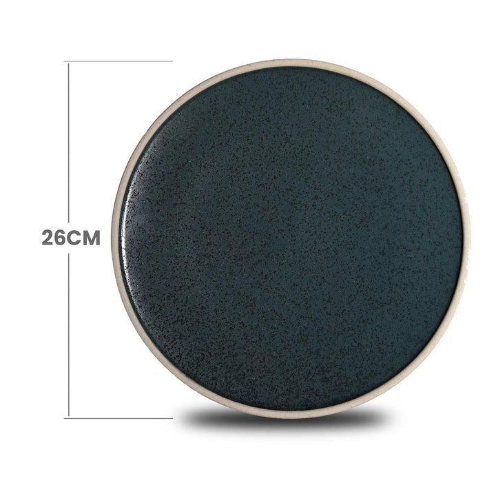 Don Bellini Night & Day 10"/26cm Midnight Blue Round Porcelain Deep Plate, Pack of 6 Pcs