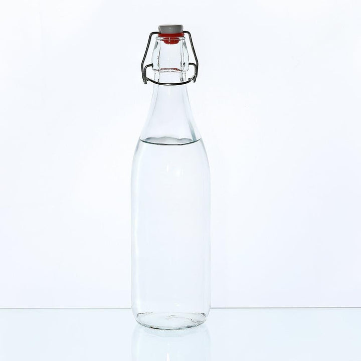 Flip Top Glass Bottle 750 ml Swing Top Brewing Bottle with Stopper for Beverages, Airtight Lid & Leak Proof Cap, Clear