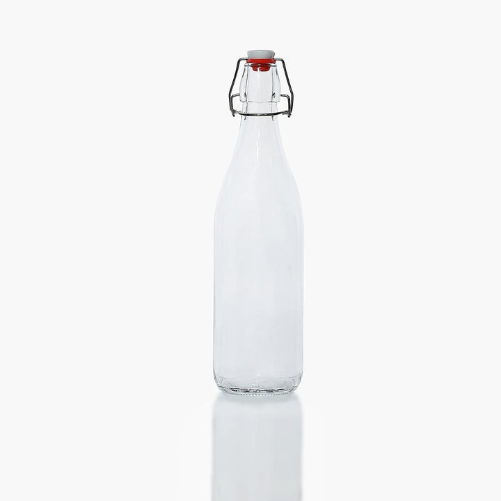 Flip Top Glass Bottle 750 ml Swing Top Brewing Bottle with Stopper for Beverages, Airtight Lid & Leak Proof Cap, Clear