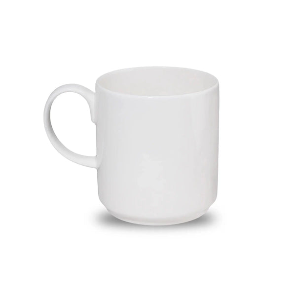 Furtino England Finesse 10oz/30cl White Stackable Porcelain Mug, Pack of 12