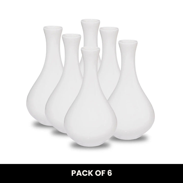 Furtino England Finesse 5"/13cm White Round Porcelain Bud Vase , Pack of 12