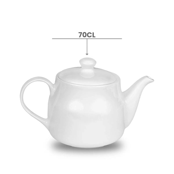 Furtino England Finesse 23.5oz/70cl White Round Porcelain Coffee Pot, Pack of 12