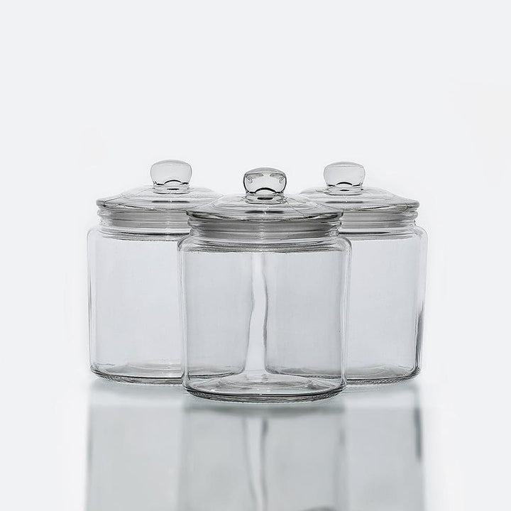 Glass Storage Container 0.9 L, BPA-Free, Non-toxic. Wide opening, Clear