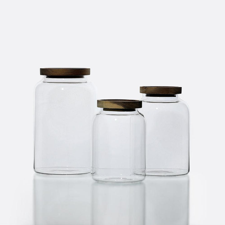 Kitchen Glass Jar 1.0 L, Durable Bamboo Lid airtight seal keeps food fresh
