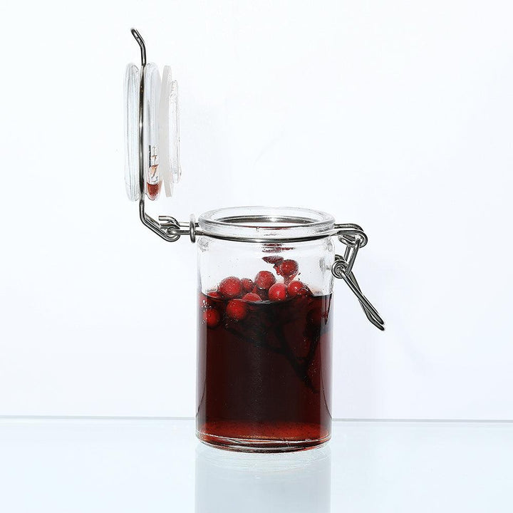 Preserve Clip Jar 70 ml Storage Container Spice With Clear Preserving Seal Wire Clip Fastening with Airtight Clip Lid, Clear