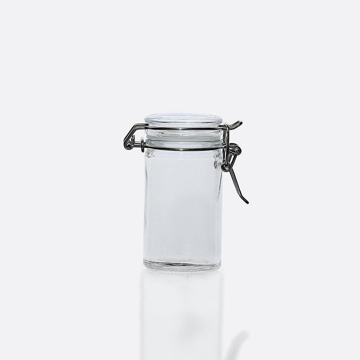 Preserve Clip Jar 70 ml Storage Container Spice With Clear Preserving Seal Wire Clip Fastening with Airtight Clip Lid, Clear