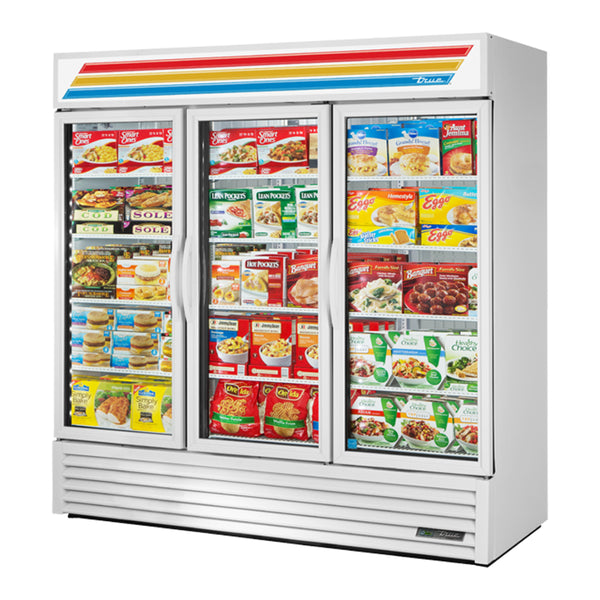 True GDM-72F-HC-TSL01 78? Swing Glass Door Merchandiser Freezer