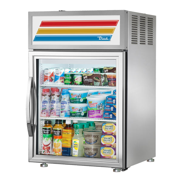 True GDM-05-S-HC-TSL01 24" Stainless Steel Countertop Display Refrigerator with Hydrocarbon Refrigerant 115V
