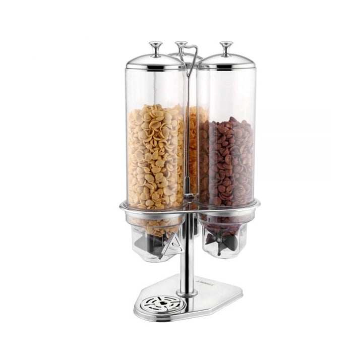 Wundermaxx Stainless Steel Triple Cereal Dispenser, 3 x 5 Liters