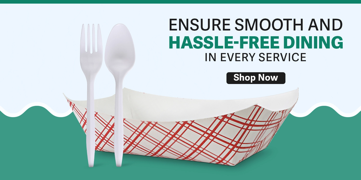 disposable cleaning supplies including gloves, trash bags, and cleaning cloths arranged on a bright background with promotional text.